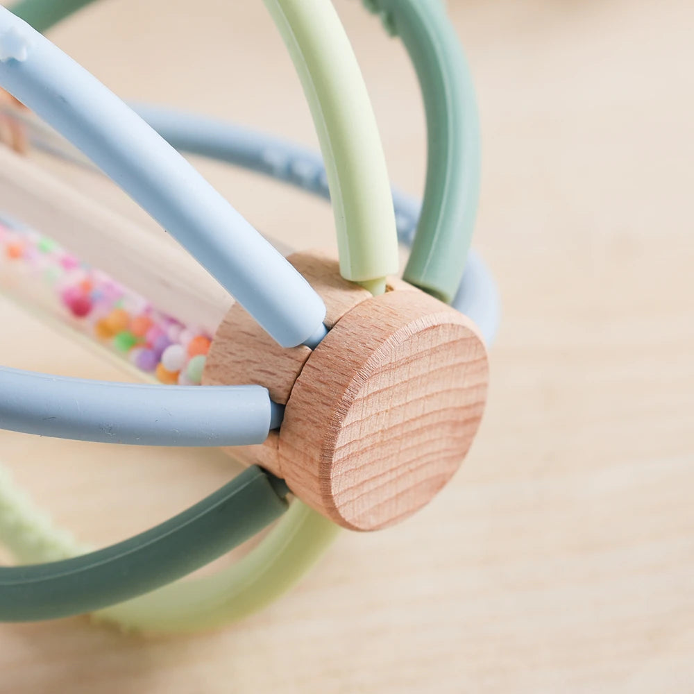 Wooden Silicone Baby Rattle