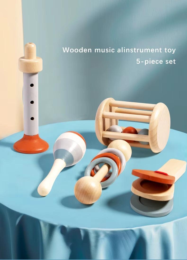 Wooden Musical Instrument Toy 5-piece Set